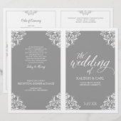 Elegante Trouwprogramma Brochure - Nadine (Grijs) (Voorkant / Achterkant)