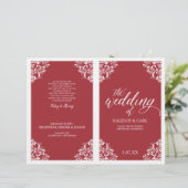 Elegante Trouwprogramma Brochure - Nadine (Rood) (Staand voorkant)