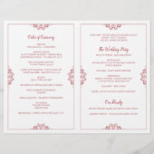 Elegante Trouwprogramma Brochure - Nadine (Rood) (Achterkant)
