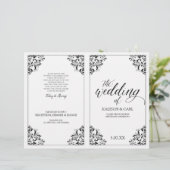 Elegante Trouwprogramma Brochure - Nadine (Zwart) (Staand voorkant)
