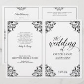 Elegante Trouwprogramma Brochure - Nadine (Zwart) (Voorkant / Achterkant)