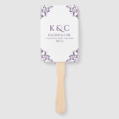 Elegante Trouwprogramma Fans |  - PAARSE Handwaaier (Voorkant)