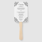 Elegante Trouwprogramma Fans |  (zwart) Handwaaier (Achterkant)