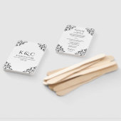 Elegante Trouwprogramma Fans |  (zwart) Handwaaier (Niet-gemonteerd)