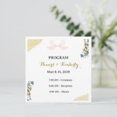 Elegante Trouwprogramma Kaart met Bloemen (Staand voorkant)