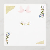 Elegante Trouwprogramma Kaart met Bloemen (Achterkant)