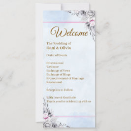 Elegante Trouwprogramma Sjabloon met Bloemen