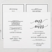 Elegante Trouwprogramma's in het zwart met typogra (Voorkant / Achterkant)