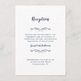 Elegante Trouwreceptie Chic Delicate Blauwe Informatiekaartje