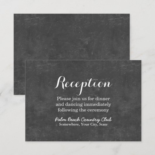 Elegante trouwreceptie met krijtbord informatiekaartje (Voorkant / Achterkant)