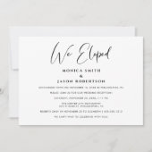 Elegante trouwreceptie na een elopement aankondiging (Voorkant)