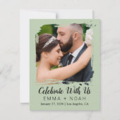 Elegante trouwreceptie uitnodiging template (Voorkant)