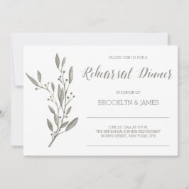 Elegante trouwrepetitie uitnodiging bloemig grijs