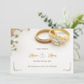 Elegante trouwring met bloemen Bloemrijk Kaart (Staand voorkant)