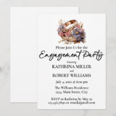 Elegante trouwring, verlovingsfeest kaart (Voorkant / Achterkant)