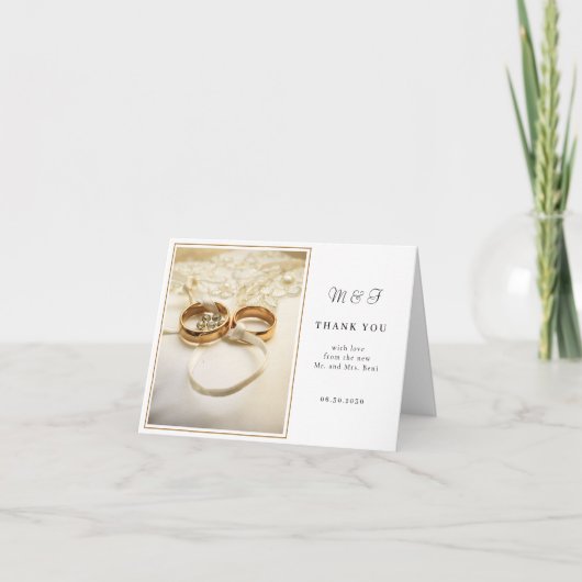 Elegante Trouwringen Bedankkaart (Voorkant)