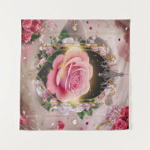 Elegante Trouwroze Muurschildering #4 Wandkleed (Voorkant (horizontaal))