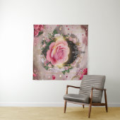 Elegante Trouwroze Roze Muurschildering #4 Wandkleed (In Situ (horizontaal))