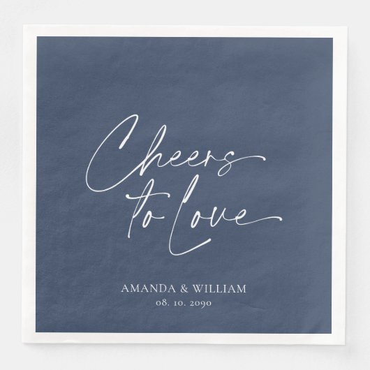 Elegante Trouwservet - Proost op de Liefde Servet (Voorkant)