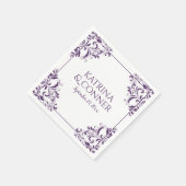 Elegante trouwservetten | Nadine (Pruim / Paars) 2 Servetten (Hoek)