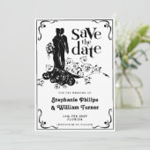 Elegante Trouwsilhouet Save The Date (Staand voorkant)