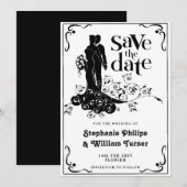 Elegante Trouwsilhouet Save The Date (Voorkant / Achterkant)