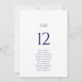 Elegante trouwstoelkaart met tafelnummer (Voorkant)