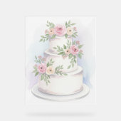 Elegante Trouwtaart Acryl Teken Acryl Bord (Voorkant)