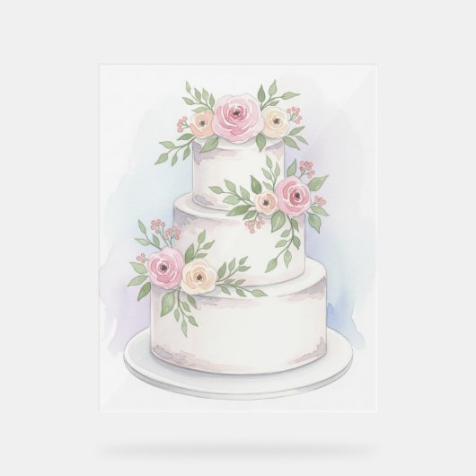 Elegante Trouwtaart Acryl Teken Acryl Bord (Voorkant)