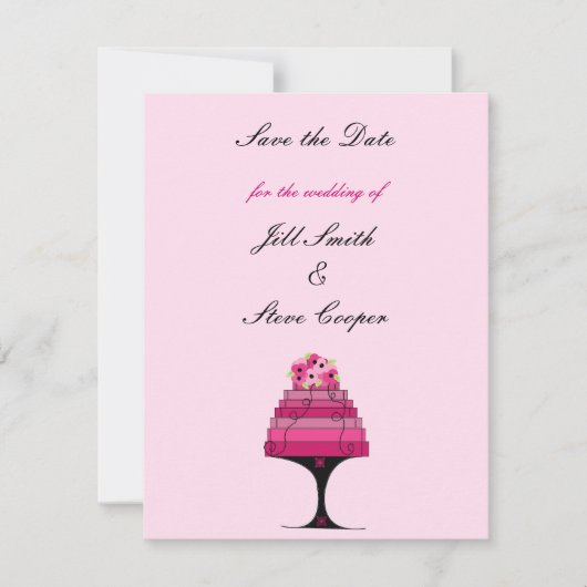Elegante trouwtaart Save the Date (Voorkant)