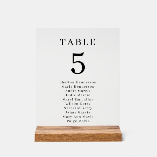 Elegante Trouwtafel Aantal Zitplaatsen Transparant Acryl Bord (Voorkant)