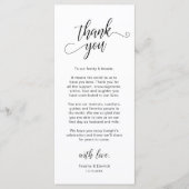 Elegante trouwtafel instelling bedankkaart programmakaart (Voorkant)