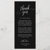 Elegante trouwtafel instelling bedankkaart programmakaart (Voorkant)