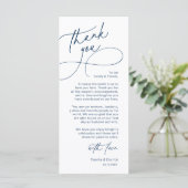 Elegante trouwtafel instelling bedankkaart programmakaart (Staand voorkant)