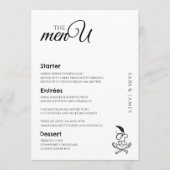 Elegante Trouwtafel Menu Kaarten (Voorkant)
