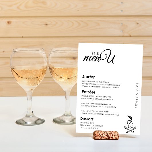 Elegante Trouwtafel Menu Kaarten