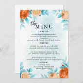 Elegante Trouwtafel Menu Kaarten Flat Menu (Voorkant / Achterkant)