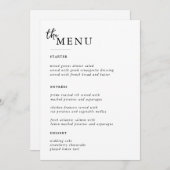 Elegante Trouwtafel Menu Kaarten Flat Menu (Voorkant / Achterkant)