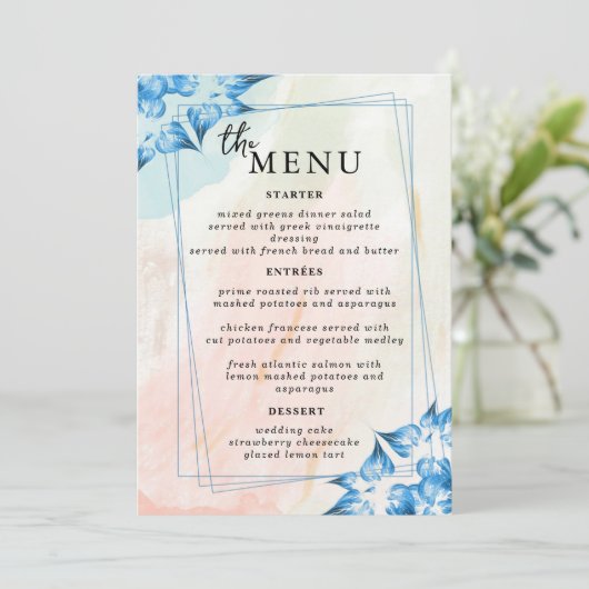 Elegante Trouwtafel Menu Kaarten Flat Menu (Staand voorkant)