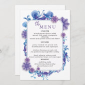 Elegante Trouwtafel Menu Kaarten Flat Menu (Voorkant / Achterkant)