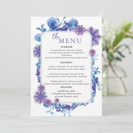 Elegante Trouwtafel Menu Kaarten Flat Menu (Staand voorkant)