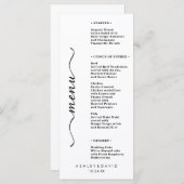 Elegante Trouwtafel Menu Kaarten Flat Menu (Voorkant / Achterkant)
