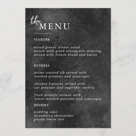 Elegante Trouwtafel Menu Kaarten Plat Menu (Voorkant)