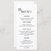 Elegante Trouwtafel Menukaarten Plat Menu (Voorkant / Achterkant)