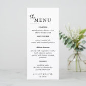 Elegante Trouwtafel Menukaarten Plat Menu (Staand voorkant)