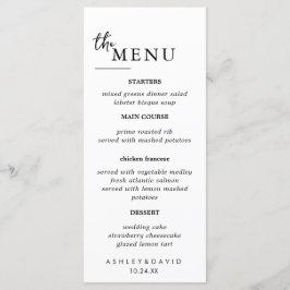 Elegante Trouwtafel Menukaarten Plat Menu