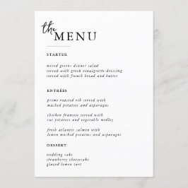 Elegante Trouwtafel Menukaarten Plat Menu