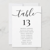 Elegante Trouwtafel Nummer Hangende Zittingkaart Kaart (Achterkant)