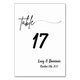 Elegante Trouwtafel Nummer Kaart