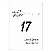 Elegante Trouwtafel Nummer Kaart (Voorkant)